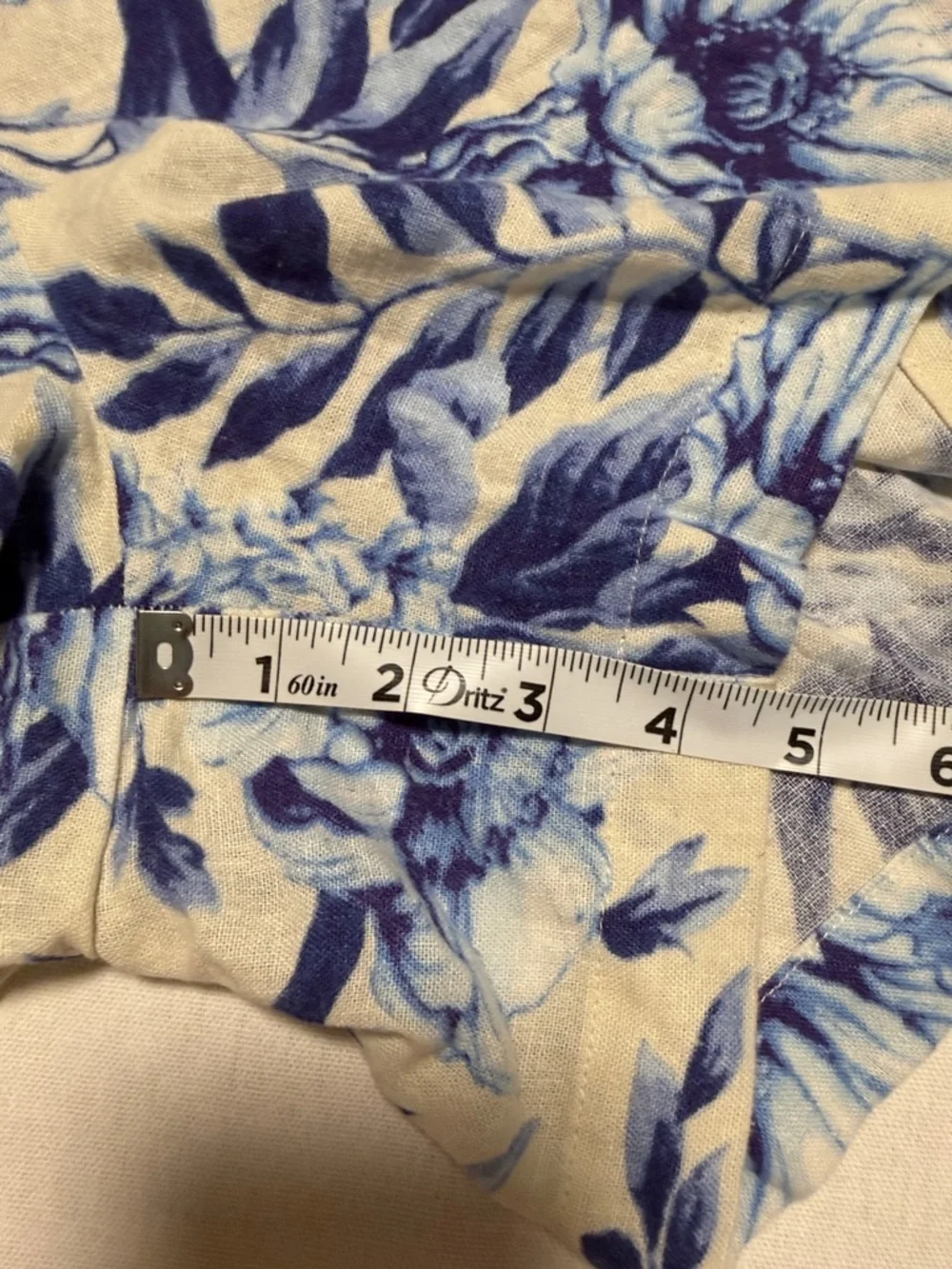 Ellen Tracy Blue Floral Linen-Blend Mini Skort Summertime Beach Vacation - Picture 8 of 9